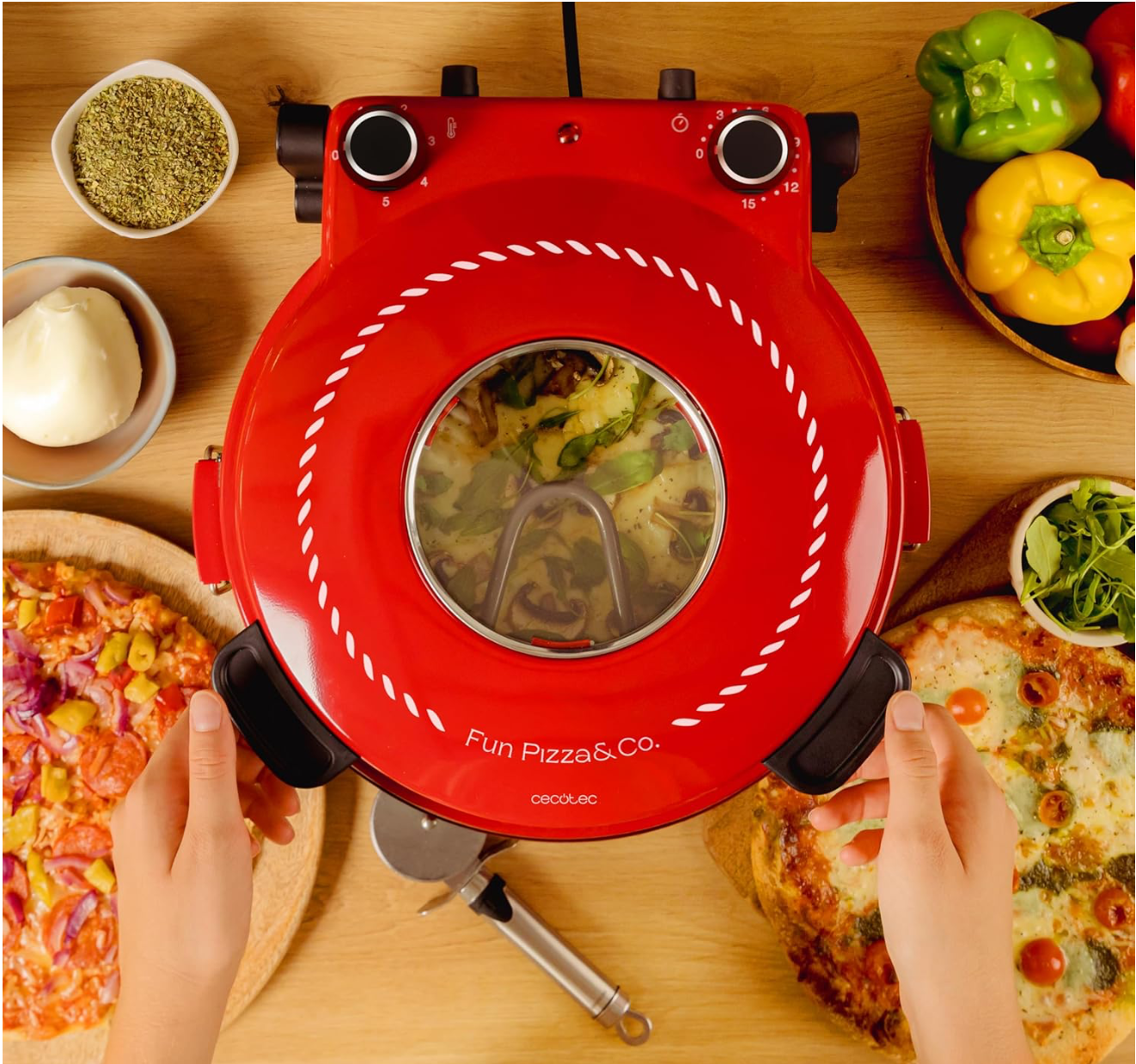 Cecotec Pizza Maker Forno elettrico grill per pizza Fun Pizza&Co Mamma Mía Vista