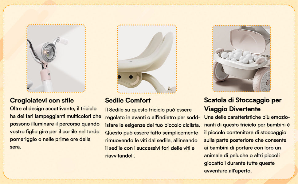 Kids Tricycle, 3 Wheel Baby Bicycle Toy, 1-5 Year Old Toddler Balance Bike, 4 in 1 Kids Trike, for Boys Girls Gift Present