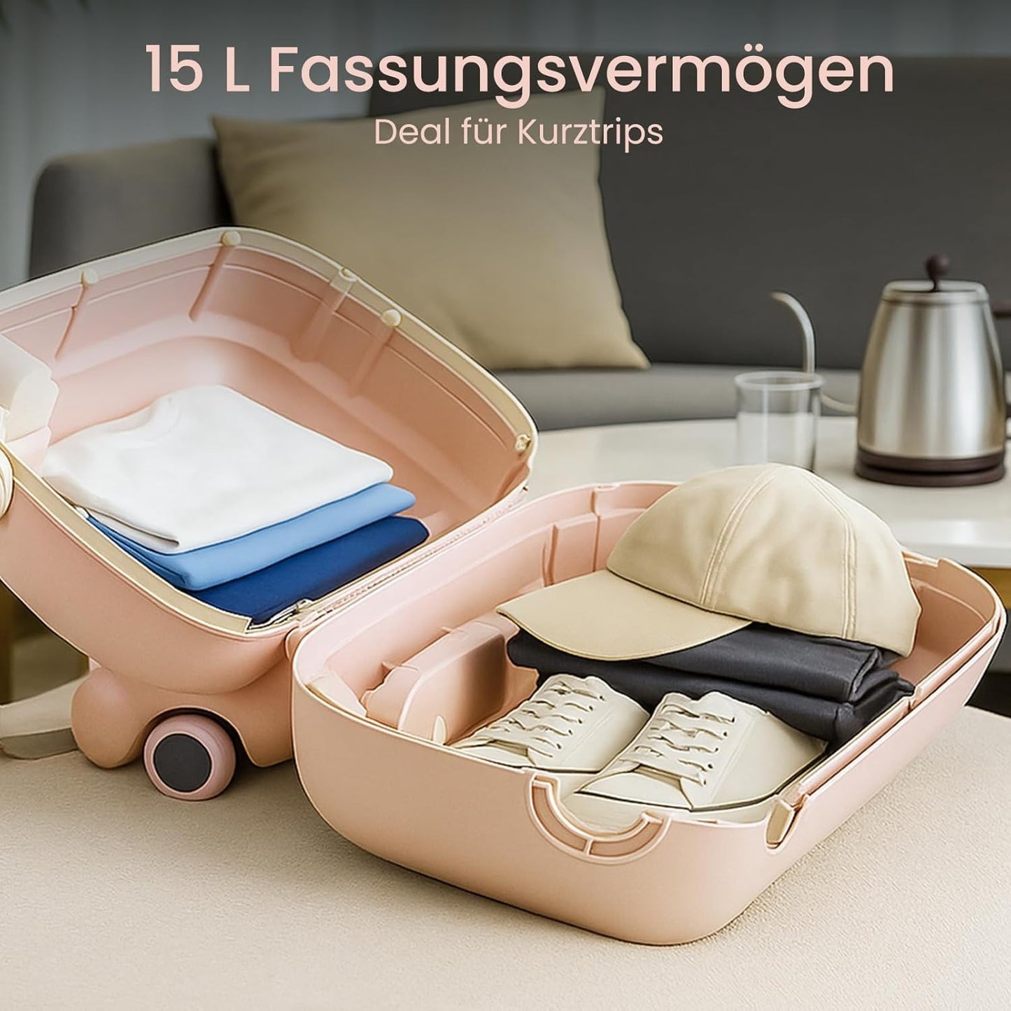 Trolley Bagaglio a Mano 16 Pollici Rigido con Ruote Girevoli - Valigia da Cabina