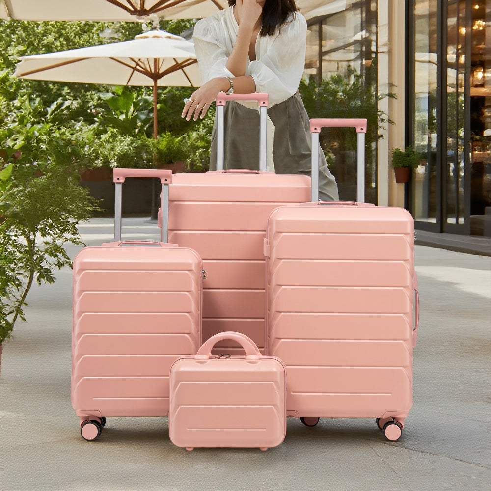 Set Valigie FAUMRTA 4 Pezzi - Trolley ABS Impermeabile con Beauty Case