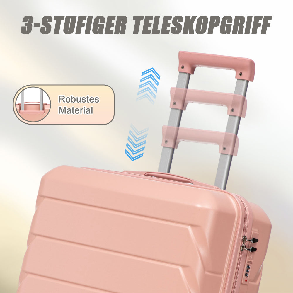 Set Valigie FAUMRTA 4 Pezzi - Trolley ABS Impermeabile con Beauty Case