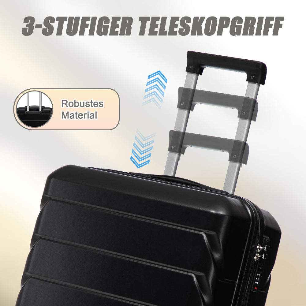 Set Valigie FAUMRTA 4 Pezzi - Trolley ABS Impermeabile con Beauty Case