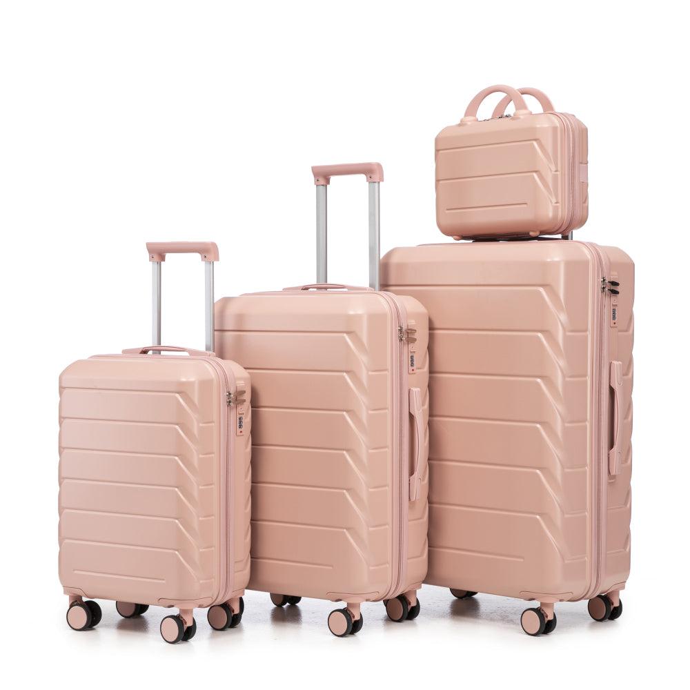Set Valigie FAUMRTA 4 Pezzi - Trolley ABS Impermeabile con Beauty Case