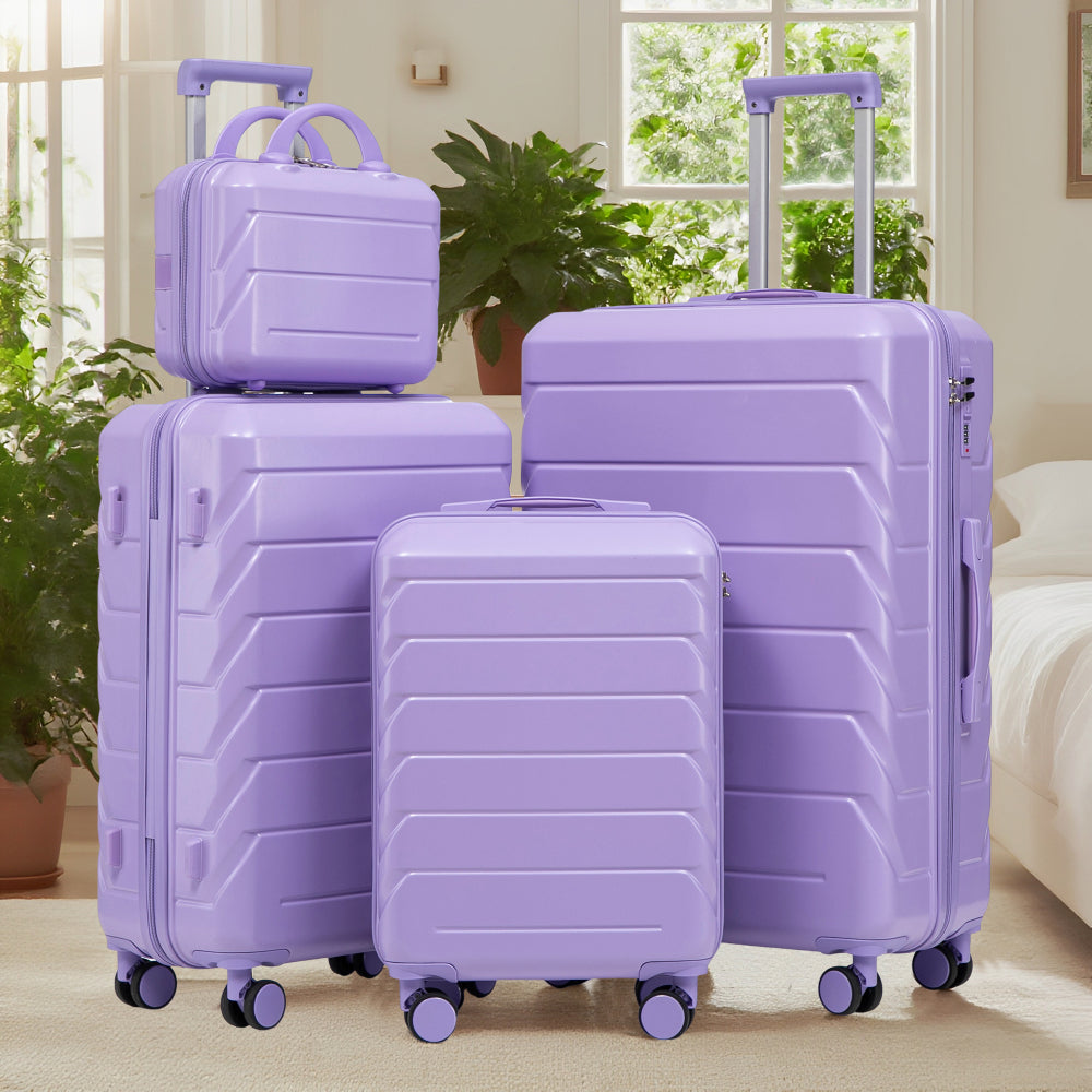 Set Valigie FAUMRTA 4 Pezzi - Trolley ABS Impermeabile con Beauty Case