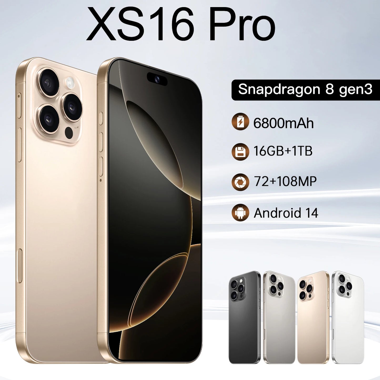 New XS16 Pro HOT 2026 Hot High Quality 7.3inch Global Edition Smart Dual Card 6800mAh Battery Facial Recognition Function
