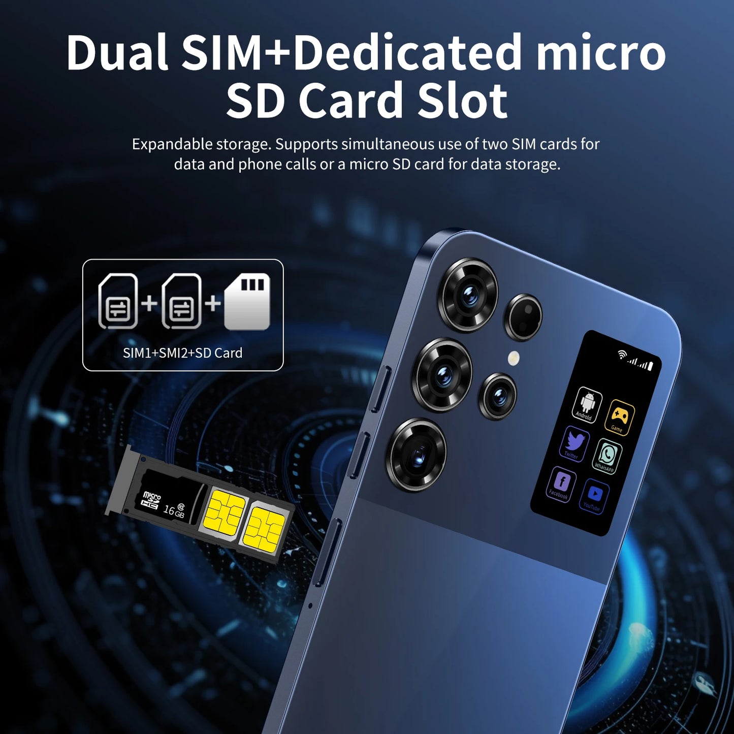 Smartphone S26 Ultra 7.0" HD - 48MP+72MP - 16GB RAM 1TB ROM - 7000mAh - 5G Android 14