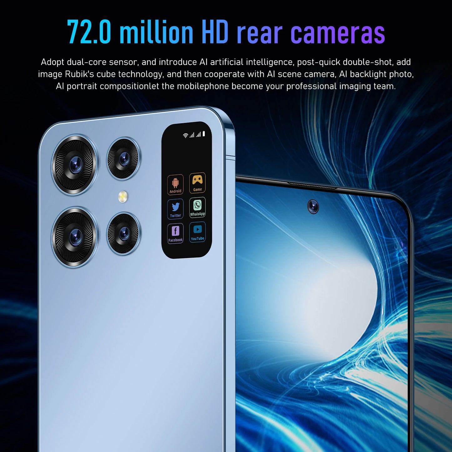 Versione globale S26 Ultra 7.0HD 48MP + 72MP Cellulari 22G + 2T Smartphone originale Dual SIM Android 14 7000mAh 5G Telefono