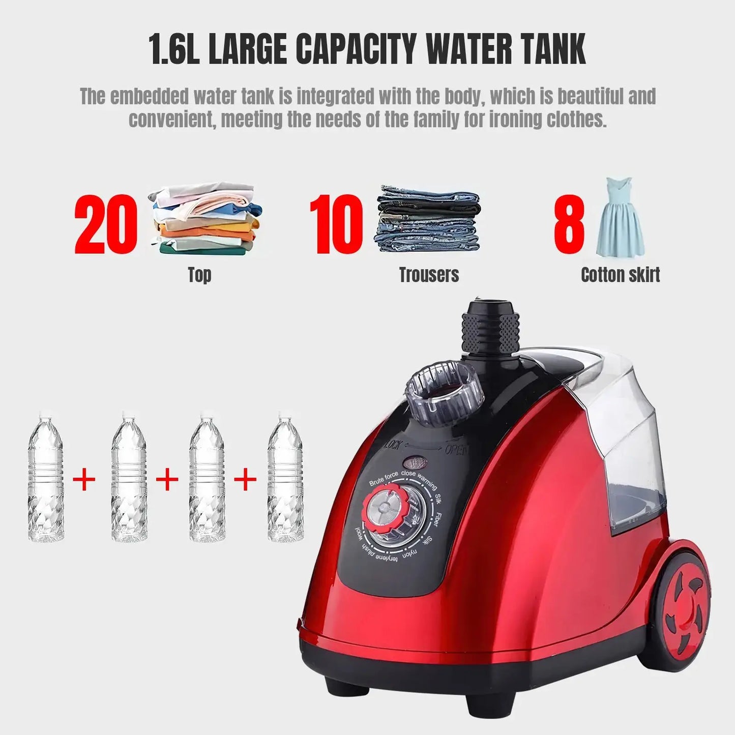 Ferro da stiro a vapore verticale Macchina da stiro a vapore per uso domestico Stiratura piatta verticale intelligente ad alta potenza con aumento di pressione