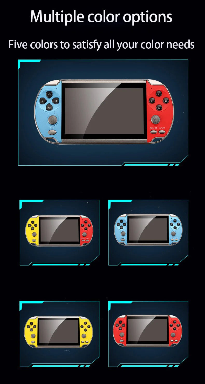 Console per videogiochi X7/X7Plus, portatile, retrò, oltre 10.000 giochi, controller doppio joystick con 4,3/5,1 pollici