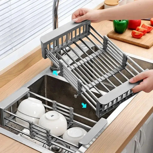 Scolapiatti Scalabile da Lavello - Organizer Cucina Multi-livello Salva Spazio per Piatti e Stoviglie