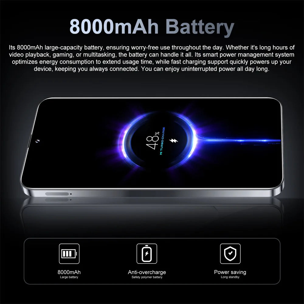 Brand New 14T Pro Smartphone 5G 7.3HD Dual SIM Card 22G+2TB Cell Phone 8000mAh Android Global Version Mobile Phones Cellphones