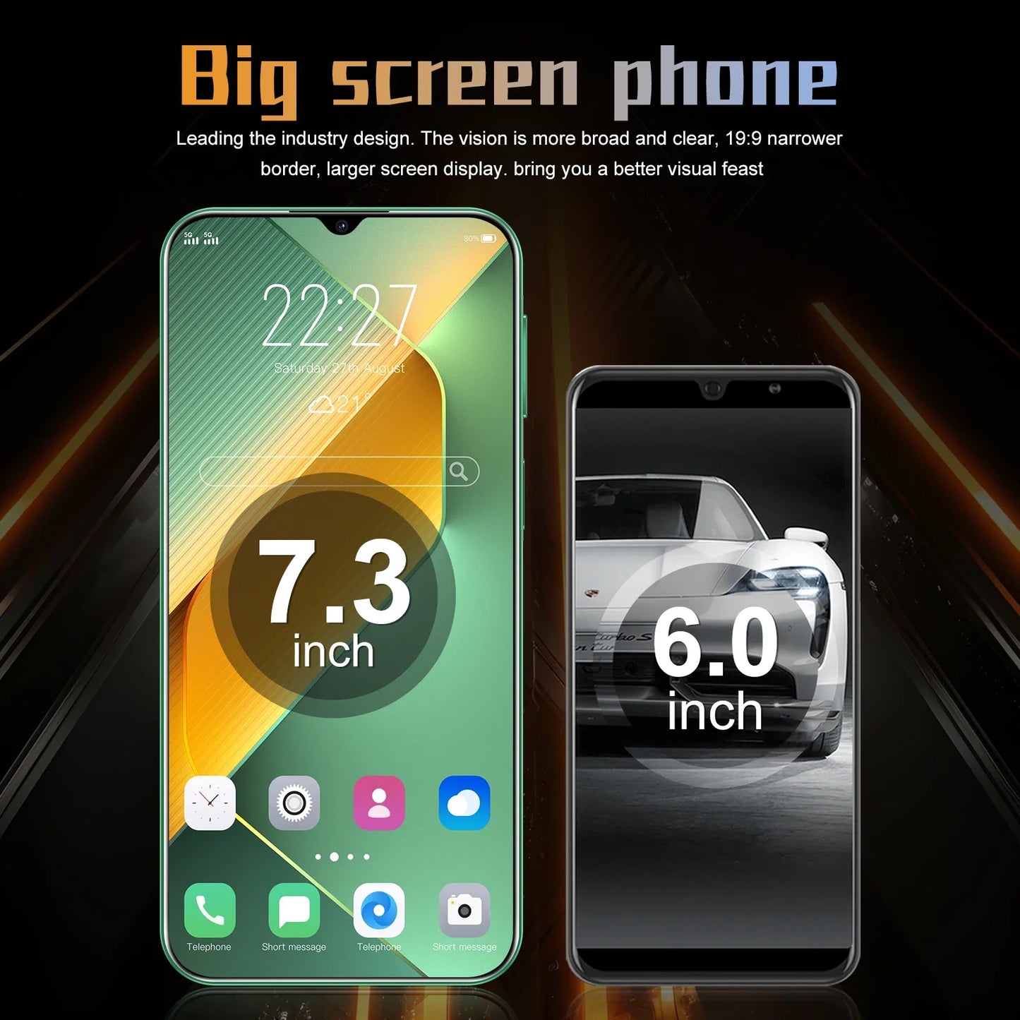 Global Pova 6 Pro Smartphone Schermo 7.3HD 22G + 2T Android14 10core 8000Mah Cellulare Dual Sim Face Sbloccato 5GMobile Phone NFC