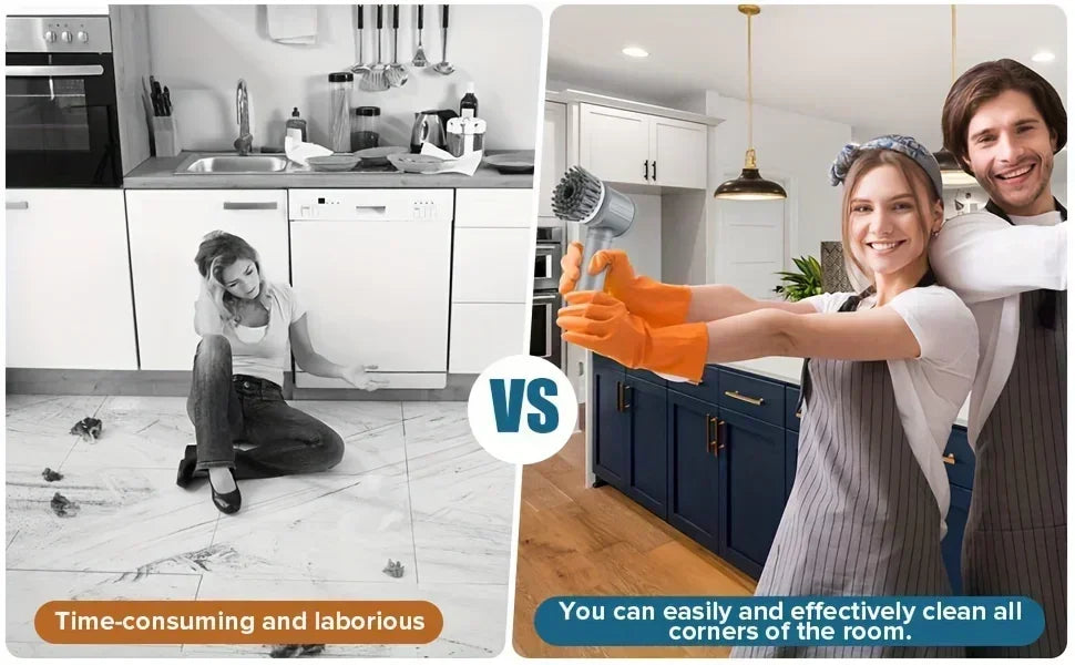 Electric Spin Scrubber, Bathroom Cordless Cleaning Brush Power Scrubber with 5 Replaceable Brush Heads, Electric Cleaning Brush