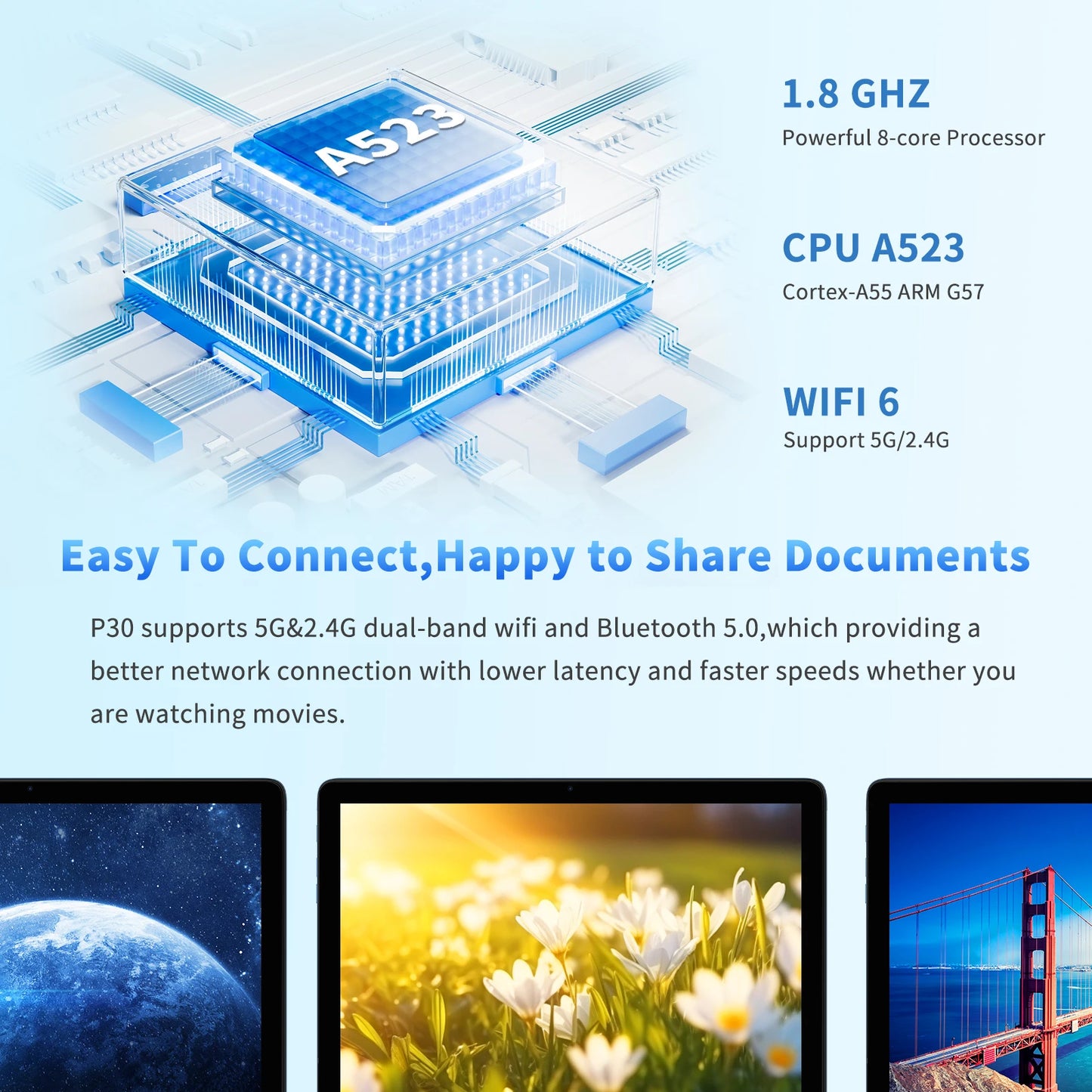 PRITOM 10.1 Inch 2-in-1 Android 15 Tablet with Keyboard, 8GB RAM (4+4), 128GB Storage, 1TB Expandable, 8000mAh Battery