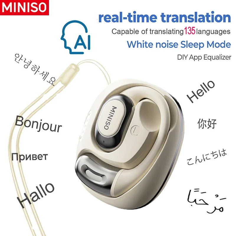 MINISO MS156 Bluetooth AI Earphones OWS Sports Headphones Music Stere HD Bass Wireless Headphones Longlife Translator Earbuds