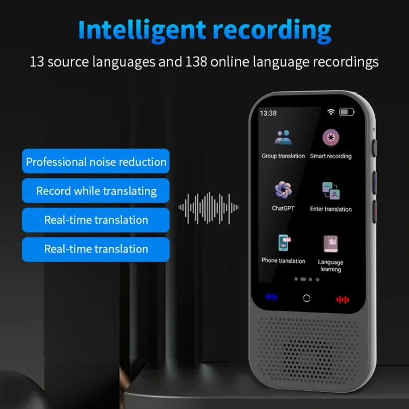 S80 Pro 138 Language Intelligent Translation Machine Intelligent Recording 19 Offline Real-time Chat GPT AI Voice Photo Translat