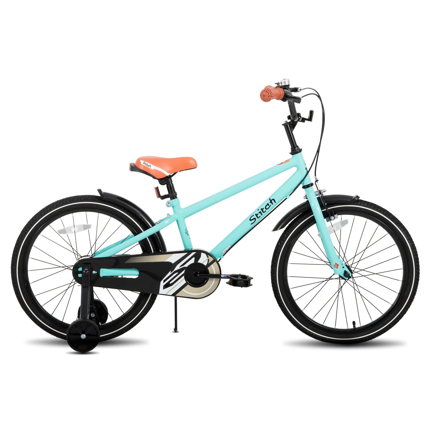 STITCH Kinderfahrrad für 3-9 Jahre Mädchen & Jungen, 14/16/18 Zoll Kinderfahrrad mit Stabilisatoren & Handbremsen