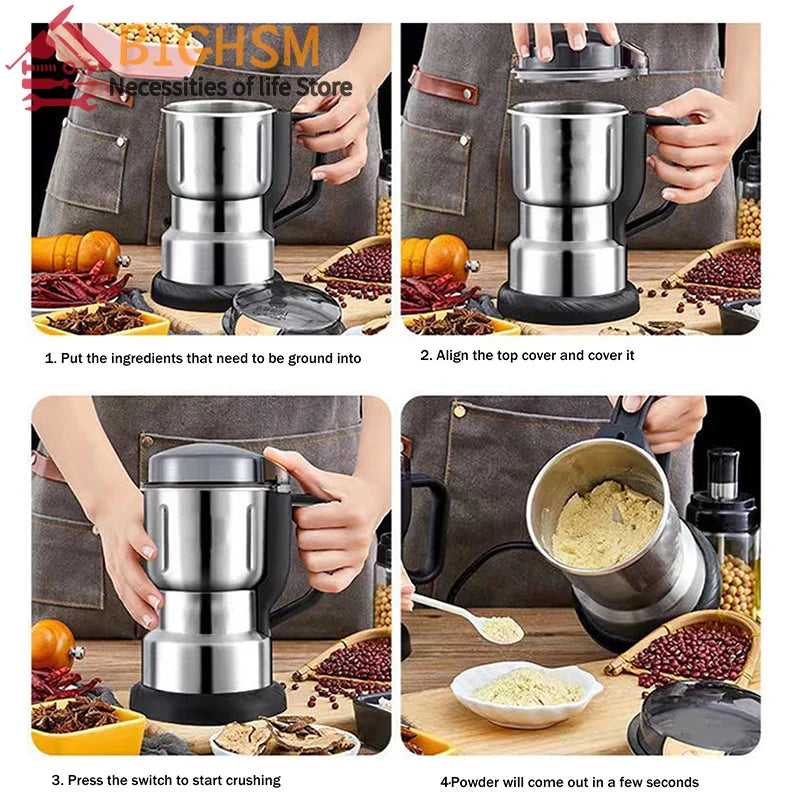 Macinacaffè Elettrico 300W Multifunzione - Macina Caffè Spezie Cereali Noci