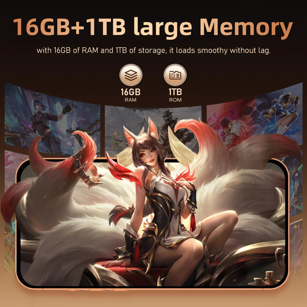 Hot New POTEZIONE For 17 Pro Max Smartphone 5G 7.3HD 22G +2TB Android Dual Card Dual 8000mAh Cell Phone Unlocked Mobile Phones Global