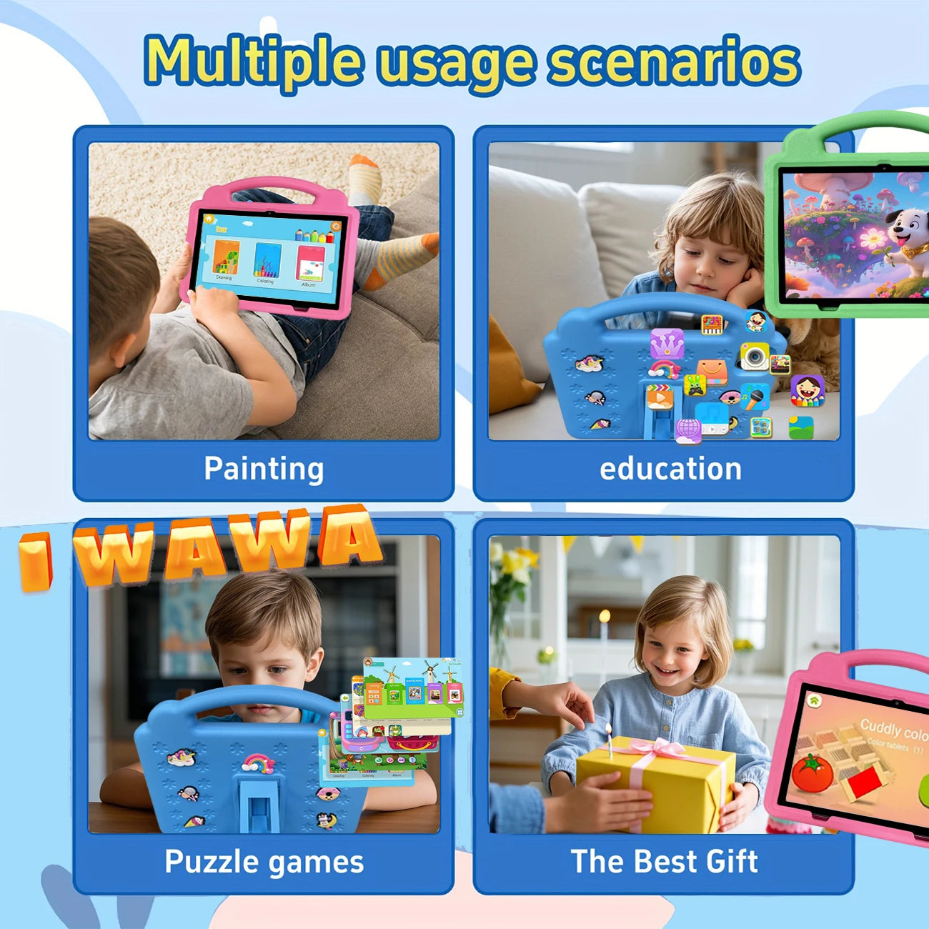 10.1 Inch Kid Tablet Android 3GB RAM 64GB ROM 4G WiFi 4000MAH Battery Dual Camera Children's Gift Kids Software Toys Tablets