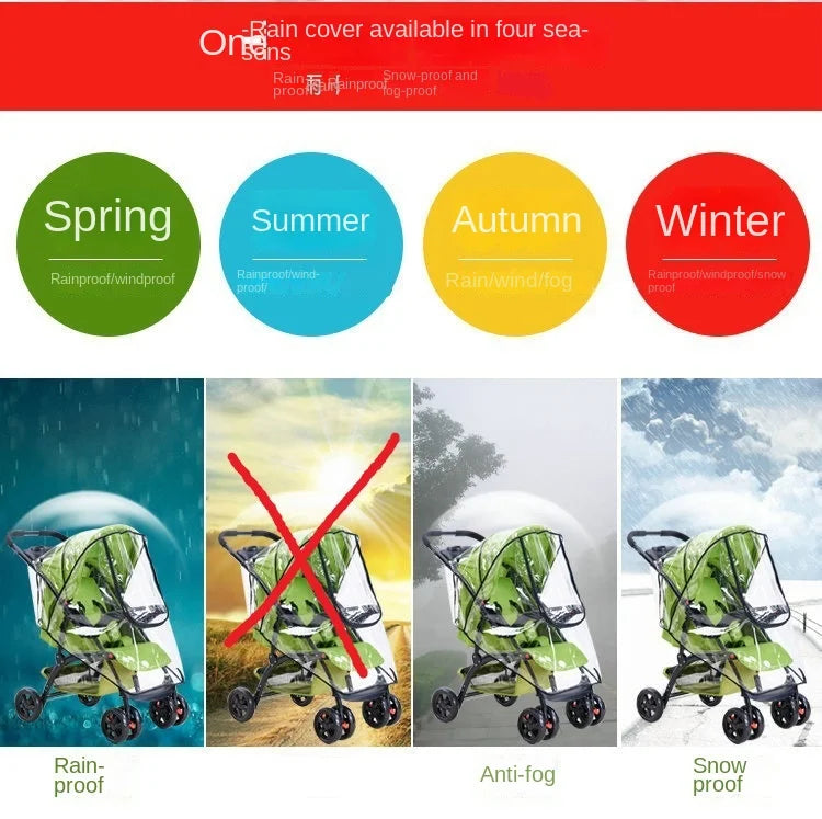 Copertura Antipioggia Universale per Passeggino - Protezione Impermeabile Trasparente