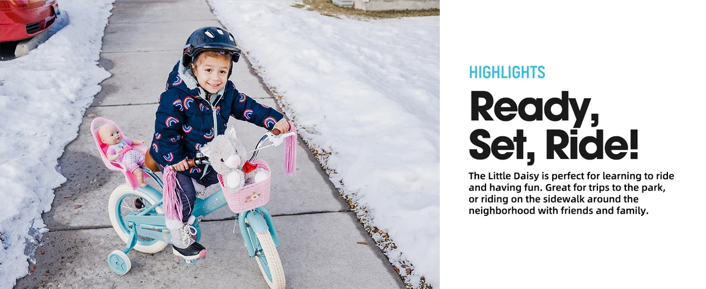 JOYSTAR Little Daisy Kids Bike for Girls Ages 2-7 Years,  Bikes with Doll Bike Seat & Streamers,baby walker
