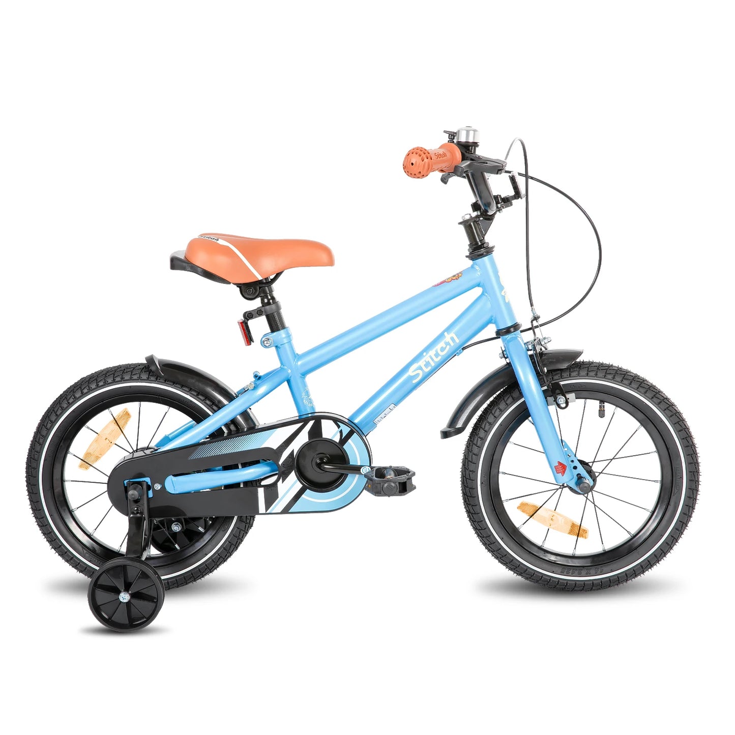 STITCH Kinderfahrrad für 3-9 Jahre Mädchen & Jungen, 14/16/18 Zoll Kinderfahrrad mit Stabilisatoren & Handbremsen
