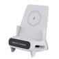 Caricabatterie wireless da tavolo con supporto per telefono altoparlante per iPhone 16-12 Pro Max Samsung S25 S24 Xiaomi stazione di ricarica intelligente