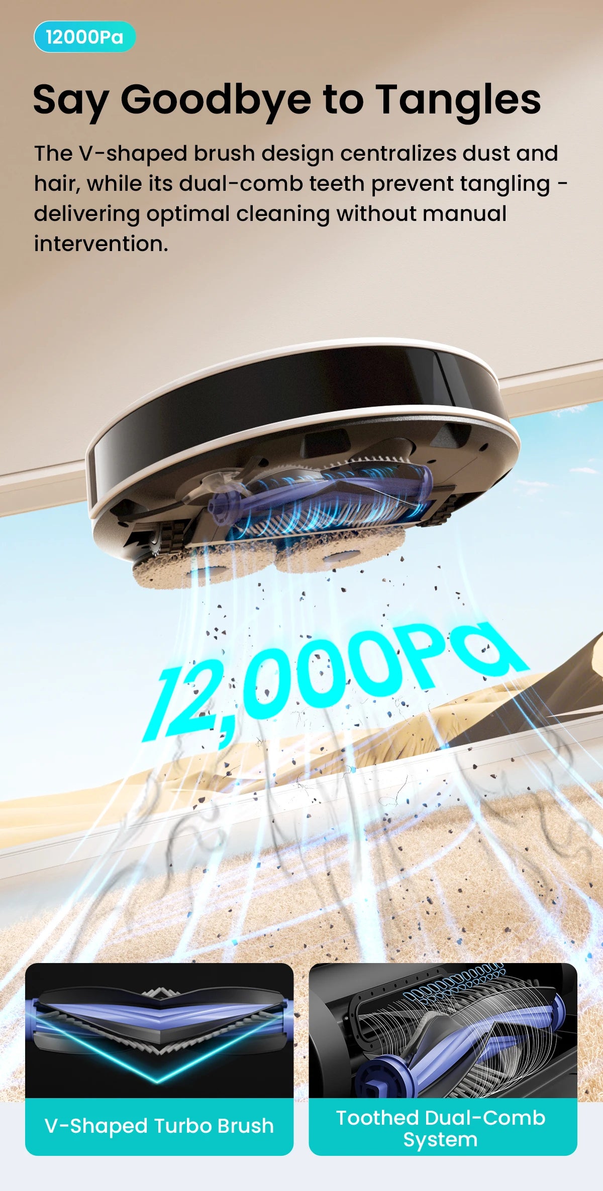 Aspirapolvere Robot LEFANT M3L con Base All-in-One - 12000Pa 220min Navigazione Laser