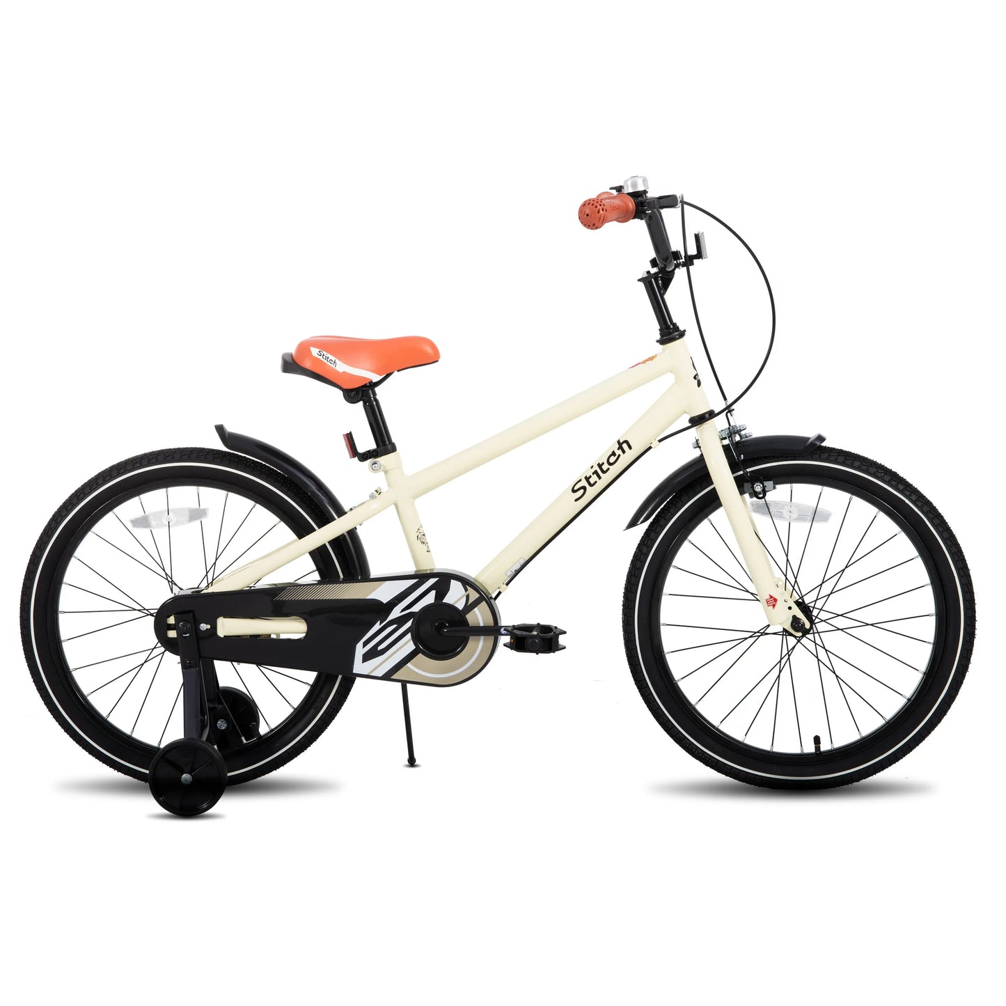 STITCH Kinderfahrrad für 3-9 Jahre Mädchen & Jungen, 14/16/18 Zoll Kinderfahrrad mit Stabilisatoren & Handbremsen