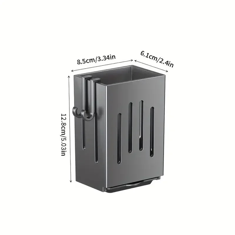 Portabacchette da Parete Senza Foratura - Organizer Cucina con Vassoio Scolaposate