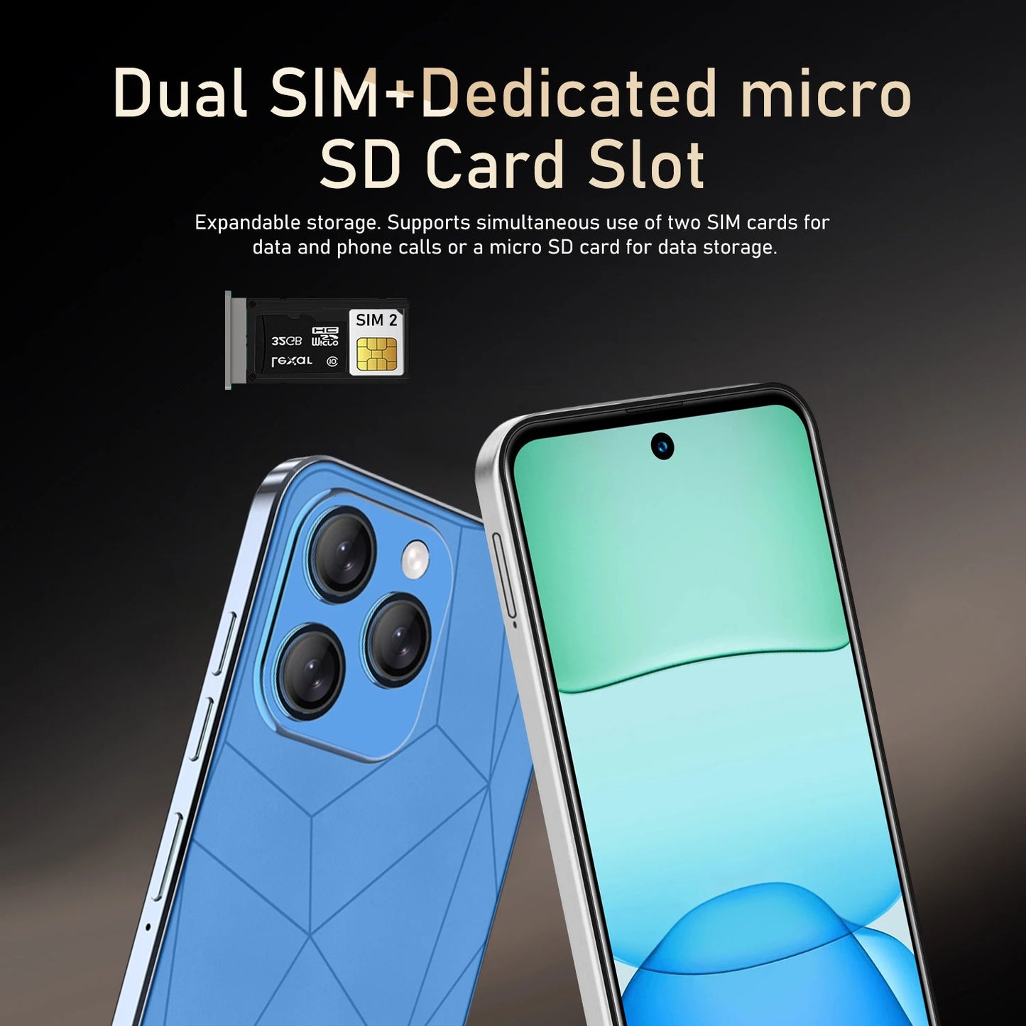 Global Vision I16 Pro Smartphone 5G Android 5300mAH 12GB RAM 512G ROM 6.56 pollici 1080x2640HD 24 + 48MP MTK10 4G Rete del telefono cellulare