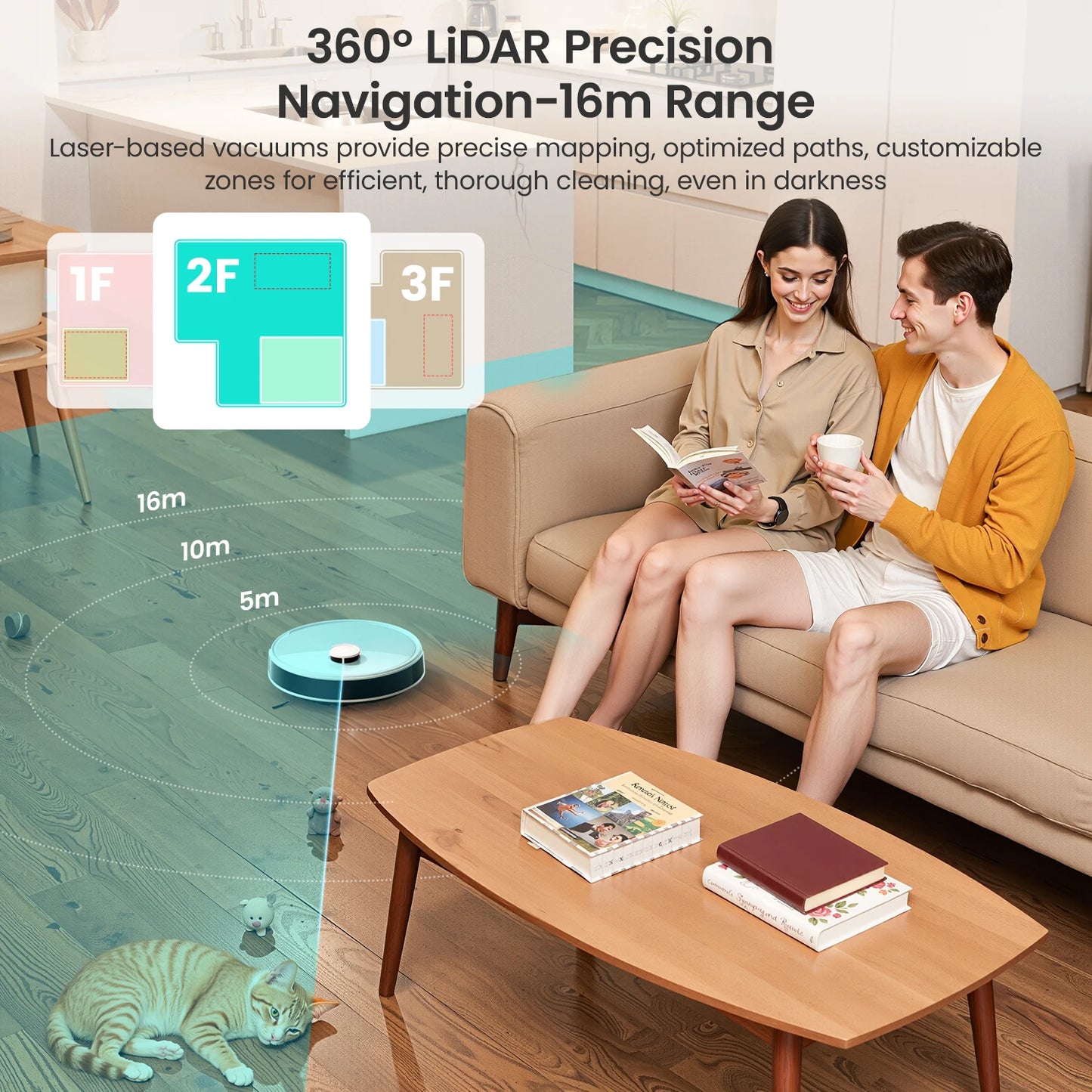 Aspirapolvere Robot LEFANT M3L con Base All-in-One - 12000Pa 220min Navigazione Laser
