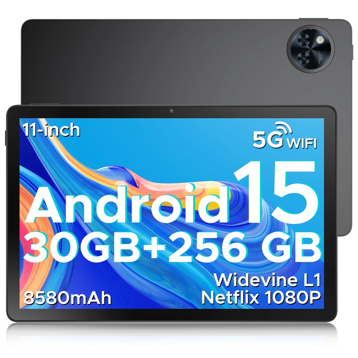 Tablet Android 15 da 11 Pollici - Display 90Hz, 30GB RAM, 256GB ROM, Batteria Potente
