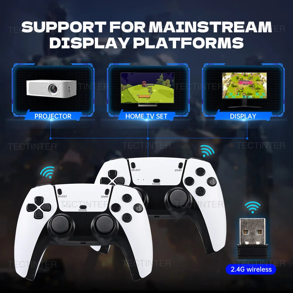 M15 Video Game Console 4K TV Game Stick 64G Built-in 20000 Games Retro Handheld Game Player With Wireless Gamepad Controller