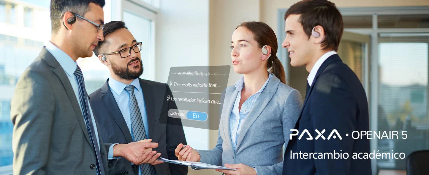 PAXA Openair5 AI Inteligente Inalámbrico Bluetooth 5.4 Headphones Alto Sonido Music Gaming Earphones HD Call AI Translation