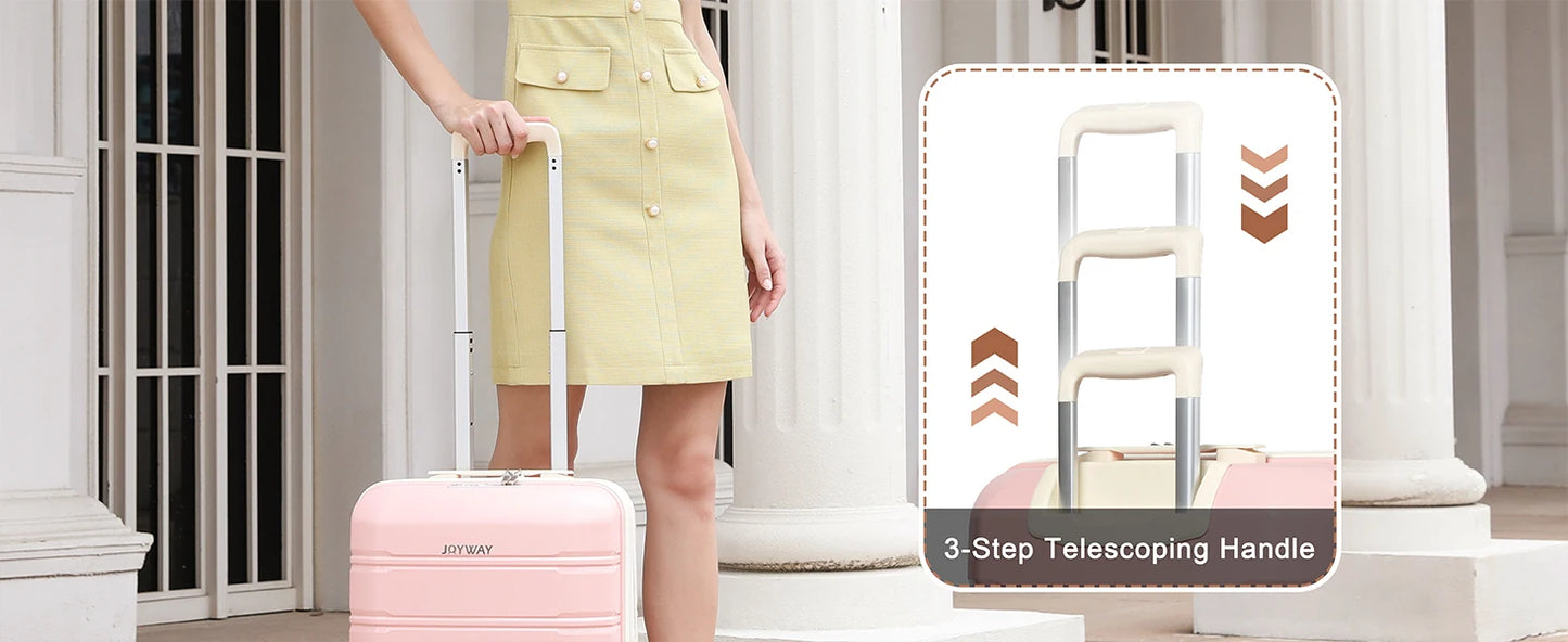 Joyway Set di valigie da viaggio, elegante set di valigie da viaggio a quadri, robusto e durevole, resistente ai graffi, lucchetto TSA, ruote girevoli