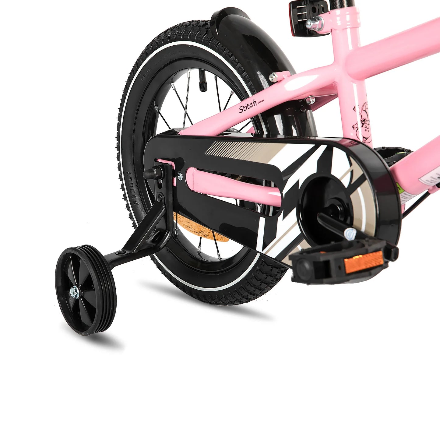 STITCH Kinderfahrrad für 3-9 Jahre Mädchen & Jungen, 14/16/18 Zoll Kinderfahrrad mit Stabilisatoren & Handbremsen