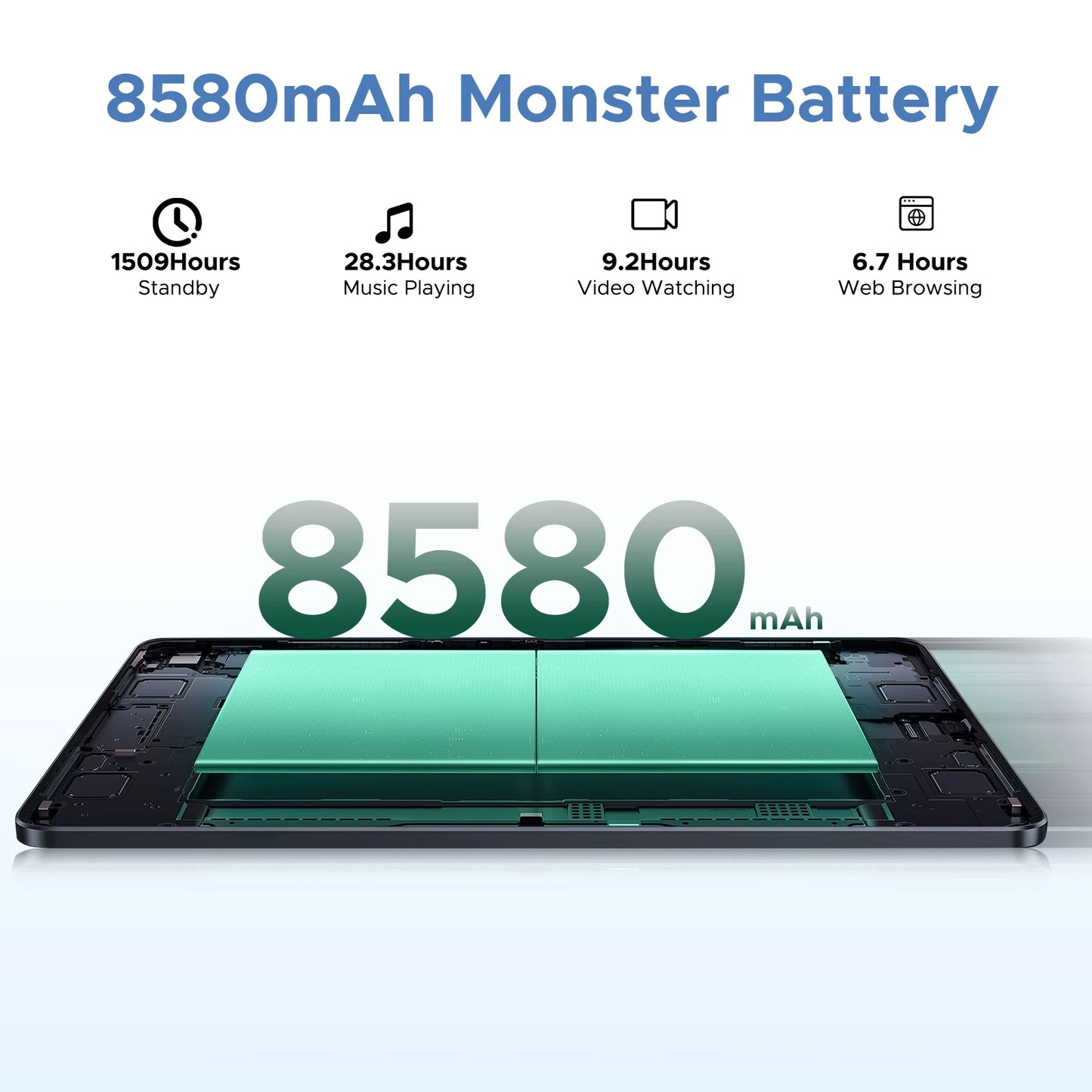 Tablet Android 15 da 11 Pollici - Display 90Hz, 30GB RAM, 256GB ROM, Batteria Potente