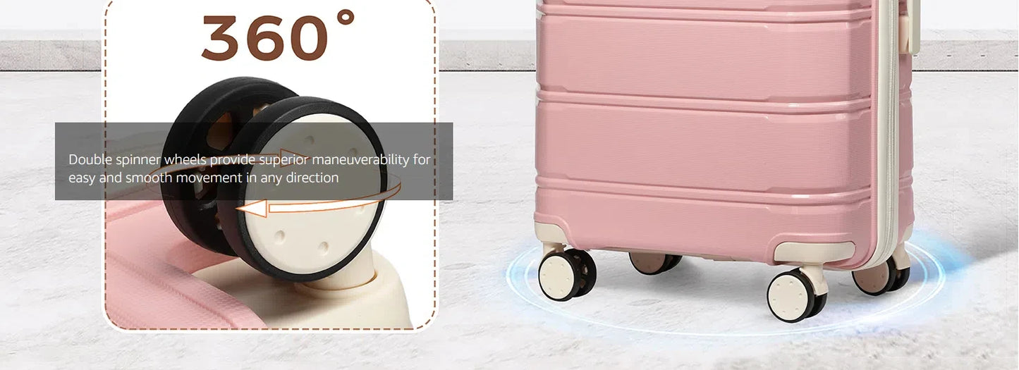 Joyway Set di valigie da viaggio, elegante set di valigie da viaggio a quadri, robusto e durevole, resistente ai graffi, lucchetto TSA, ruote girevoli