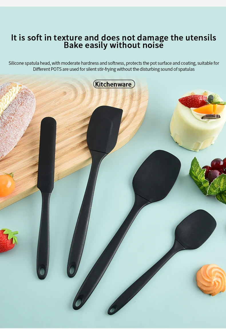 Set Utensili da Cucina in Silicone 6 Pezzi - Kit Completo con Spatole, Raschietti e Pennello per Pasticceria
