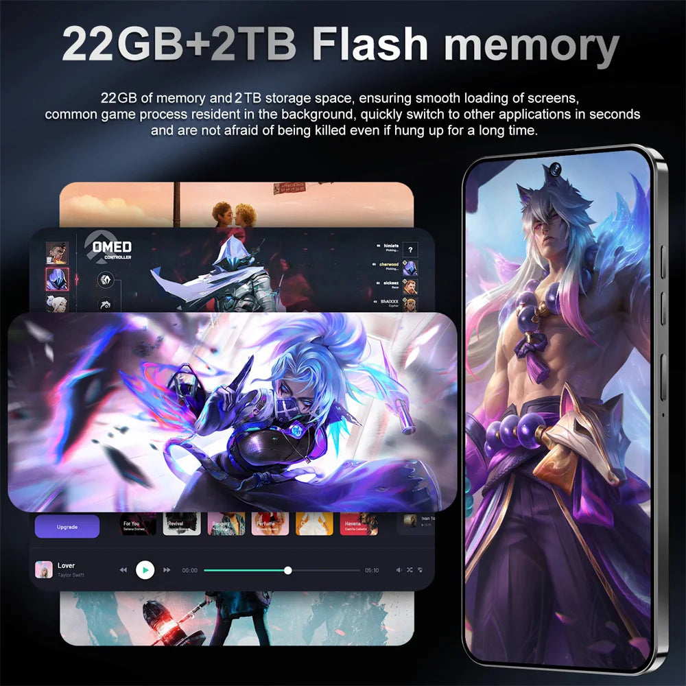 HOT Brand New For i17 Pro Max Smartphone 5G 7.0HD 22G 2TB Dual Card Dual Android 15 Cell Phone Unlocked Mobile Phones 8000mAh