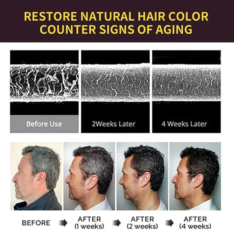 Hair Color Shampoo for Gray Hair 3 in 1 Black Hair Dye Shampoo for Women&Men Natural Herbal Safety Nourishing Hair Care Cream