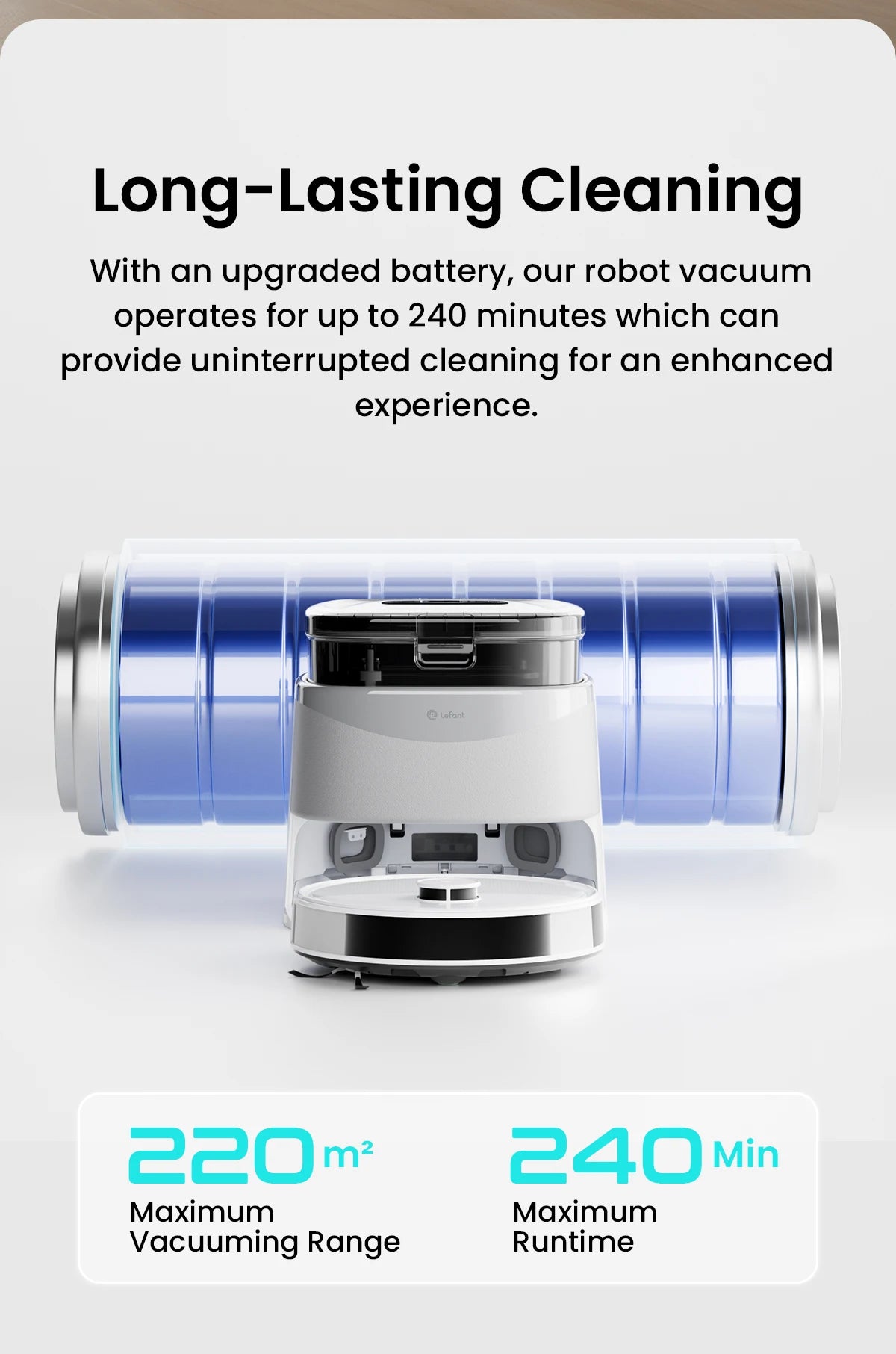 Aspirapolvere Robot LEFANT M3L con Base All-in-One - 12000Pa 220min Navigazione Laser