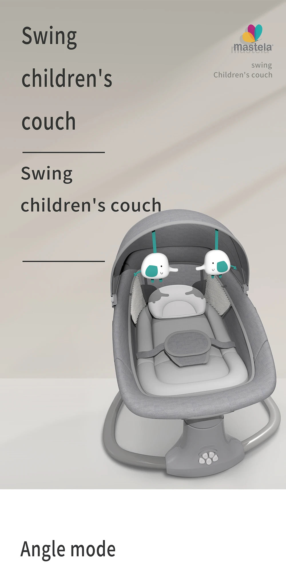 Culla Elettrica Bluetooth con Zanzariera - Sedia a Dondolo Multifunzionale per Neonati 0-36 Mesi