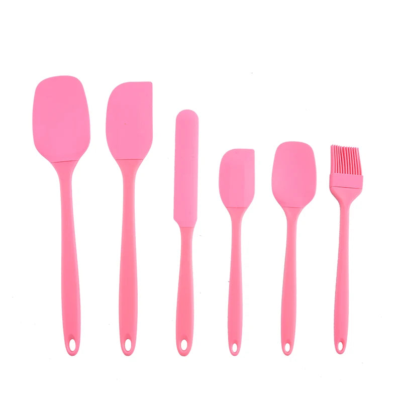 Set Utensili da Cucina in Silicone 6 Pezzi - Kit Completo con Spatole, Raschietti e Pennello per Pasticceria
