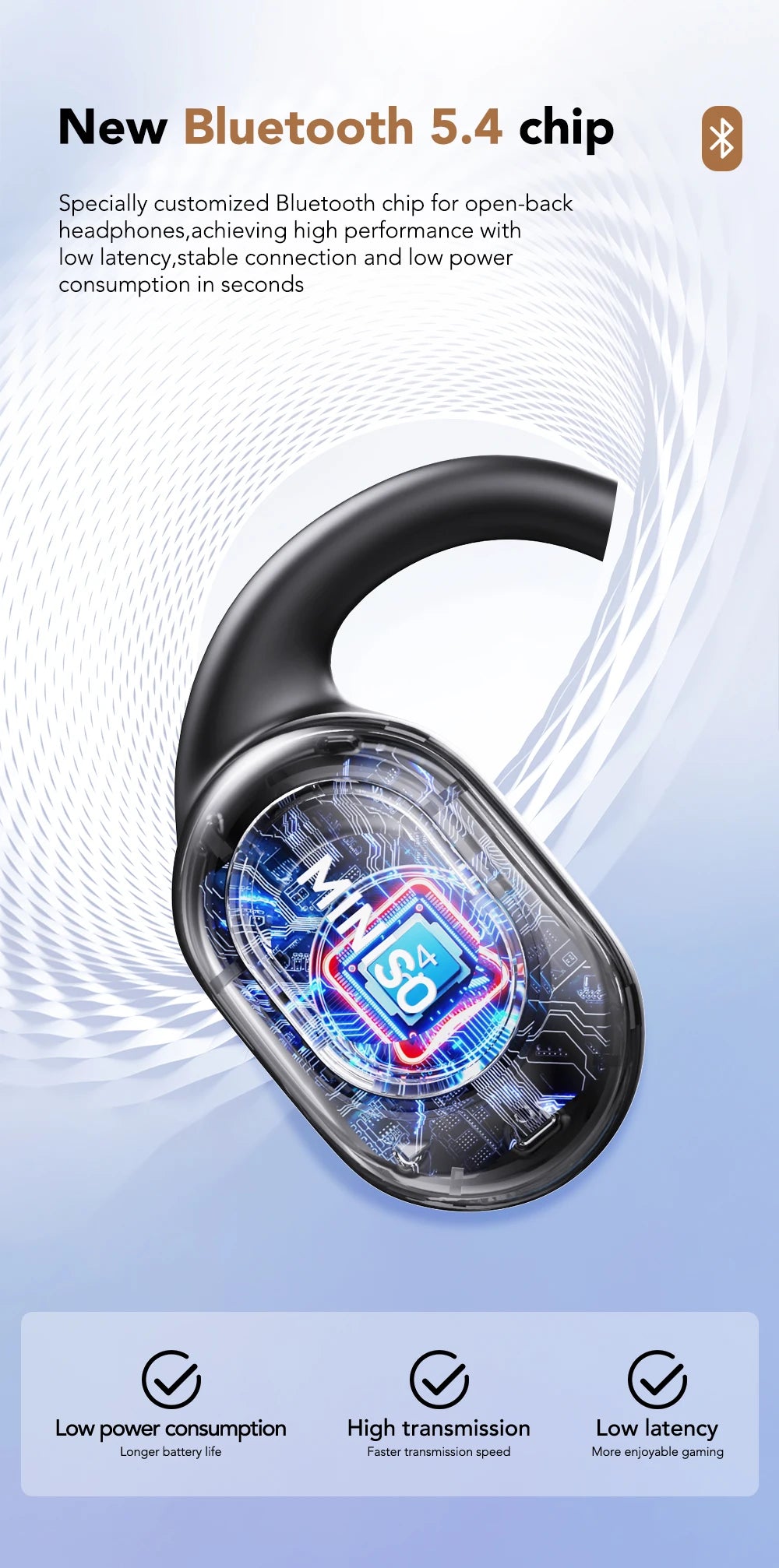 MINISO MS156 Bluetooth AI Earphones OWS Sports Headphones Music Stere HD Bass Wireless Headphones Longlife Translator Earbuds