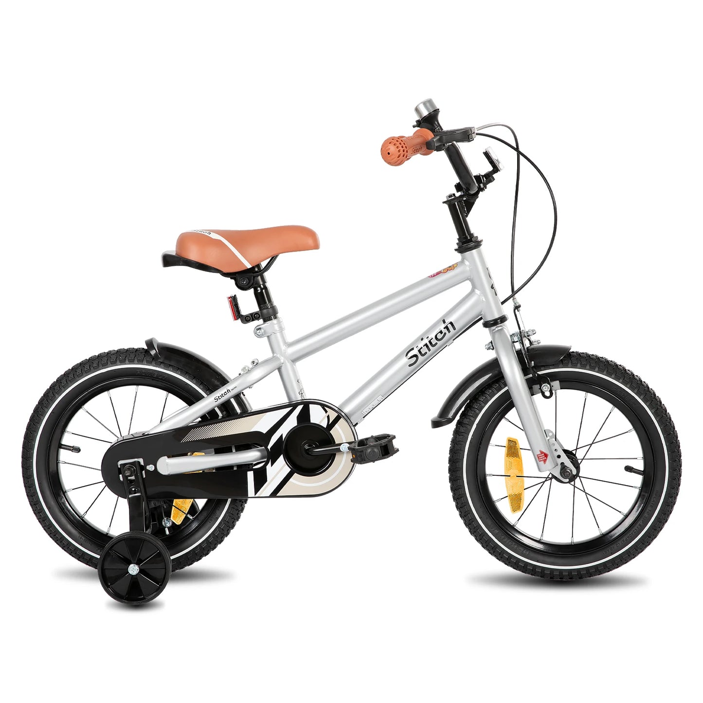 STITCH Kinderfahrrad für 3-9 Jahre Mädchen & Jungen, 14/16/18 Zoll Kinderfahrrad mit Stabilisatoren & Handbremsen