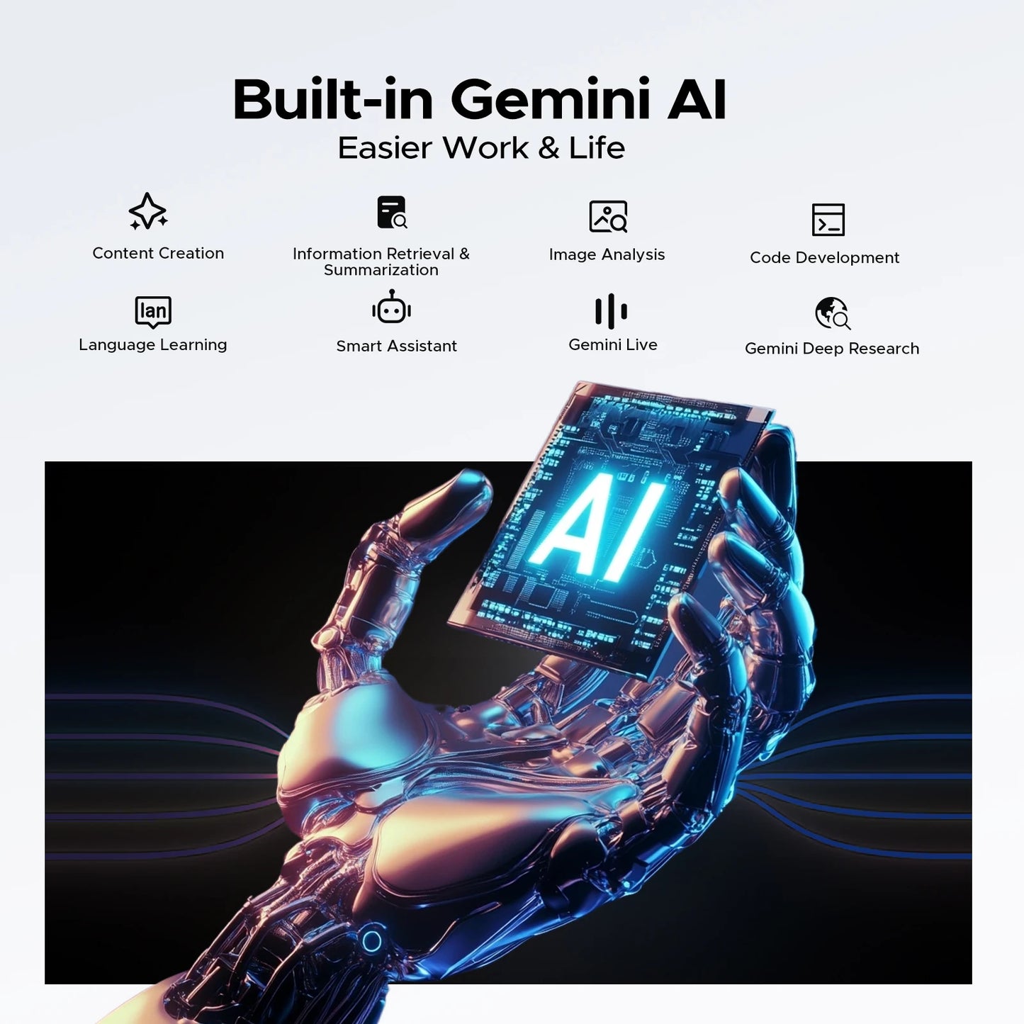 Tablet Android 16 2-in-1 da 13 Pollici - 32GB RAM, 256GB ROM, Gemini AI, Widevine L1