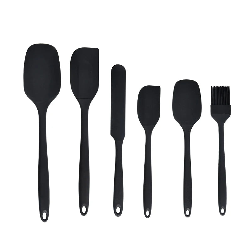 Set Utensili da Cucina in Silicone 6 Pezzi - Kit Completo con Spatole, Raschietti e Pennello per Pasticceria